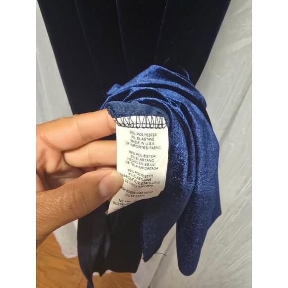 Vintage Y2K Bebe Maxi Slip Dress Navy Blue Velvet Goth Whimsigoth Vamp Witchy Sm - Picture 3 of 12